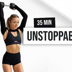 35 MIN HIIT TO FEEL UNSTOPPABLE, Full Body Workout with Weights, Dumbbells