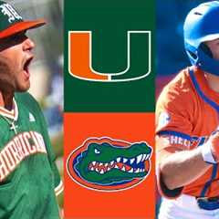 Miami vs #8 Florida (Game 3) | 2025 College Baseball Highlights