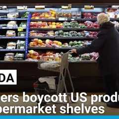 Canadians fight back Trump tariffs: Shoppers boycott US products on supermarket shelves