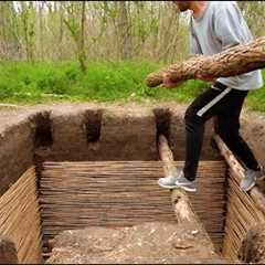 How to Build EASY DIY Doomsday Underground Bunker in the Forest  , ASMR Ambience