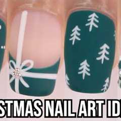 easy Christmas nail art designs! green Christmas holiday nail art compilation 2024 using gel polish