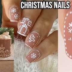 GINGERBREAD CHRISTMAS NAILS , Christmas nail art tutorial 2024, diy nails at home