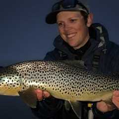 Fly Fishing a Flooded River Mouth at Night for Brown Trout