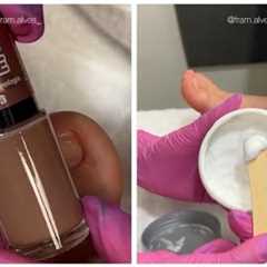 ASMR Nude and brown manicure-pedicure fram.alves