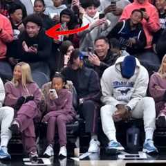 LeBron James & Savannah’s IRRITATED reaction when a fan was heckling at them