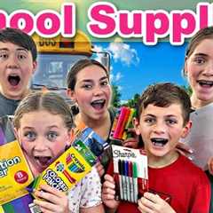 School Supplies for 10 kids! | Back To School 2023! | School Supplies Challenge!