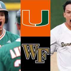Miami vs #14 Wake Forest (Exciting!) | 2025 College Baseball Highlights