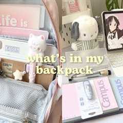 what’s in my backpack 🎀📔uni bag essentials, stationery faves, aesthetic school supplies.