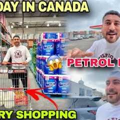 FIRST DAY IN CANADA 🇨🇦 GROCERY SHOPPING AND PETROL PRICES IN CANADA😱