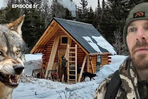WOLVES, Loft Floor, New Stairs |EP51| Log Cabin Build on Off-Grid Homestead