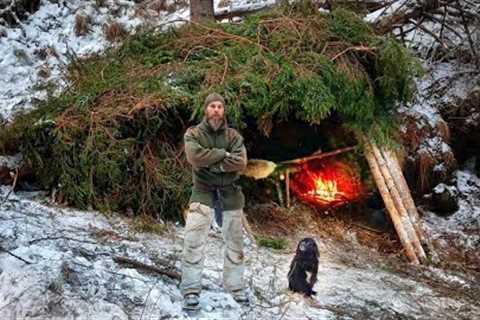 Building A Winter Survival Shelter In The Austrian Wilderness