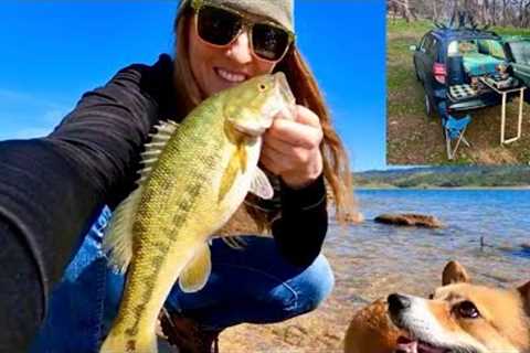 Solo SUV Camping | Fishing At Folsom Lake (Bass Fishing)