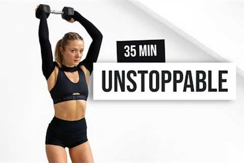 35 MIN HIIT TO FEEL UNSTOPPABLE, Full Body Workout with Weights, Dumbbells
