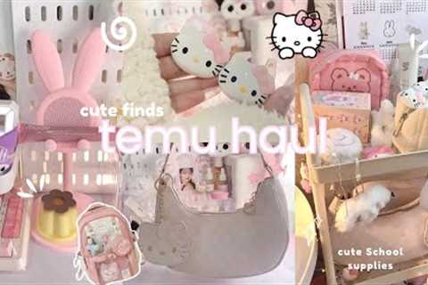 Huge cute temu haul🎀🍥|back to school supplies,cute accessories,clothing &amp; kitchen finds☁️