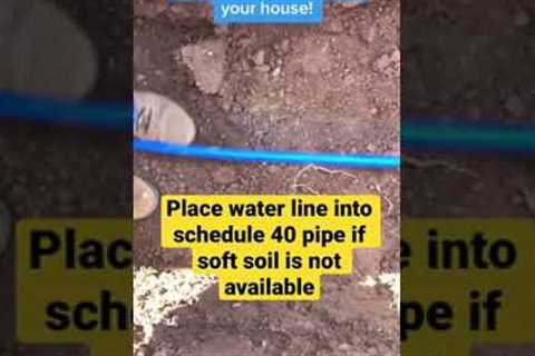 How to run a water line from a meter and into your house! #shorts #construction #diy