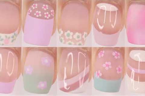 12 EASY nail designs for beginners at home, spring nail art compilation 2025