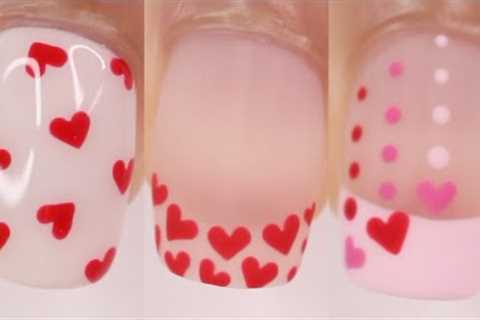 9 VALENTINE'S DAY NAIL DESIGNS! easy Valentine's day nail art compilation on natural nails at home