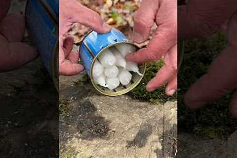 Survival Skills: FIRE STARTER in 1 MINUTE 🔥. #survival #camping #lifehacks #skills