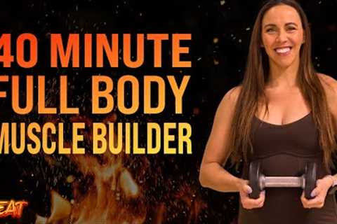 At-Home Full Body Muscle Builder Workout! DUMBBELLS ONLY!
