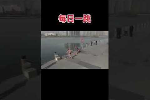 Creative inspiration aerial photography outdoor diving. Do not imitate dangerous actions. Record
