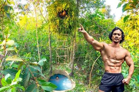 Building The Most Secret Bird Nest Shelter with Hidden Underground Tunnel Swimming Pool