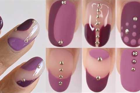 FALL NAIL ART! chrome nail art at home using gel polish, minimal fall nail compilation