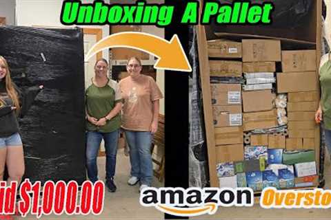 Unboxing Amazon Overstock! I paid $1,000 For this mystery pallet. Check out the amazing stacking job