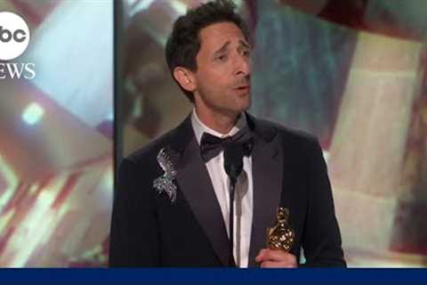 Oscars 2025: Adrien Brody accepts award for best actor in 'The Brutalist'