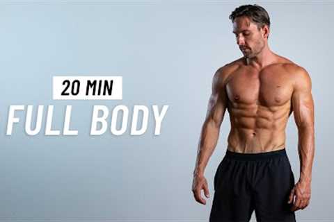 20 Min Full Body Workout - Fat Burning Cardio &amp; Strength at Home (No Equipment + No Jumping)