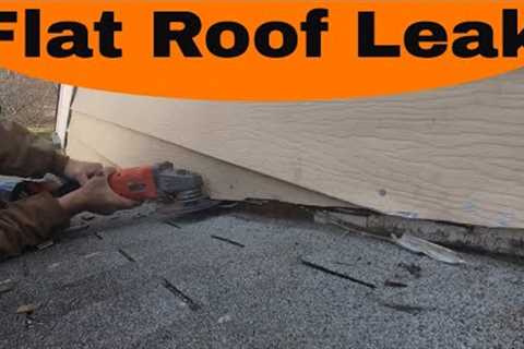 FLAT ROOF LEAK REPAIR - How to repair a LEAKY ROOF flashing and shingles