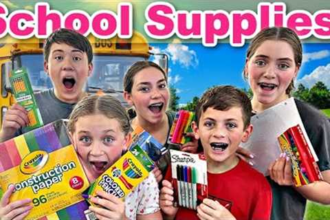 School Supplies for 10 kids! | Back To School 2023! | School Supplies Challenge!