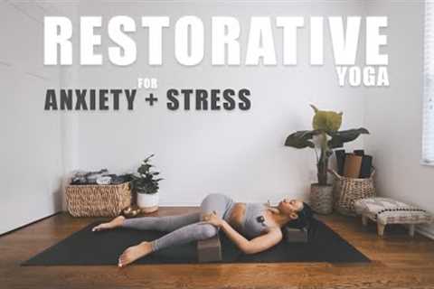 15 MIN RESTORATIVE YOGA for STRESS + ANXIETY  | Blocks Only | BEGINNER Friendly!