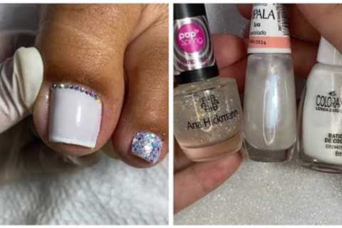 White gloss pedicure nails_carla16