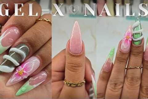 HOW TO DO 3D NAIL ART ON GEL-X NAILS AT HOME TUTORIAL 🌸✨️