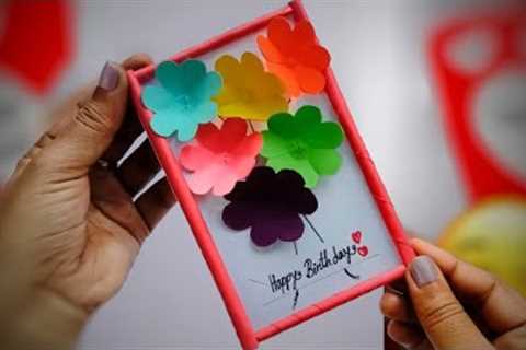 Happy birthday 3D Flower Card for Boyfriend/Girlfriend/Husband| Happy Birthday Card making Paper art