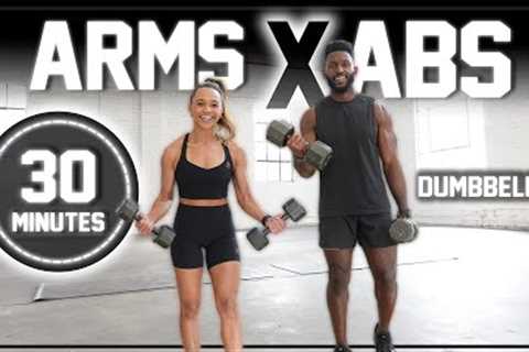 30 Minute Arms & Abs Dumbbell Workout [Upper Body & Core Strength Training]
