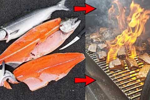 The BEST and EASIEST Smoked Salmon Recipe *FIRE* Catch and Cook!!