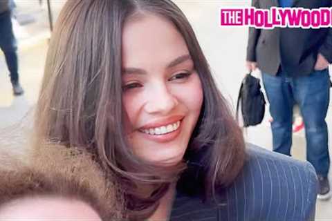 Selena Gomez Stops To Show Love To Fans While Exiting 'The Drew Barrymore Show' In New York, NY