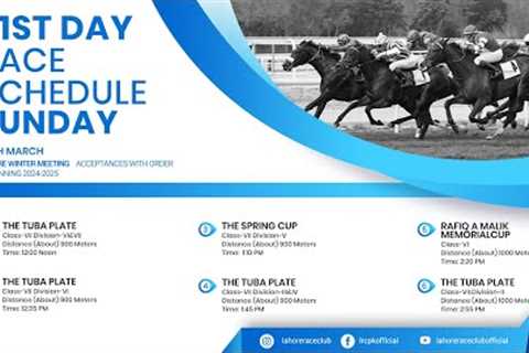 LRC Live  - 31st Day Lahore Winter Meeting 2024-2025 | March 29, 2025 #horse #race #horserace