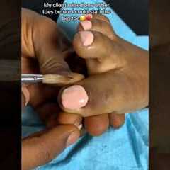 French pedicure + polygel nails