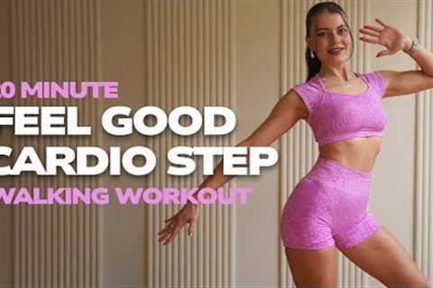 20 MIN FEEL GOOD WALKING CARDIO WORKOUT- Walking Exercise for Fat Loss- Low Impact | Fat Burning