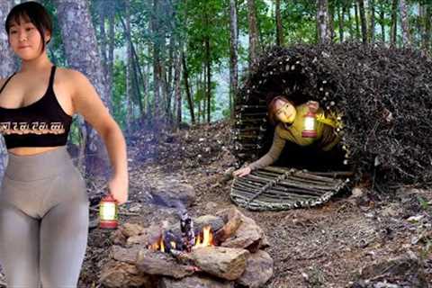 200 Days Building a Dugout - Survival Skills. Log Cabin, Secret Shelter, Bushcraft