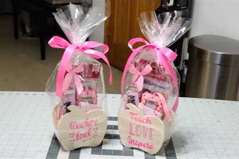 #dollartree  Diy Valentine's Teacher Gift Baskets 2023
