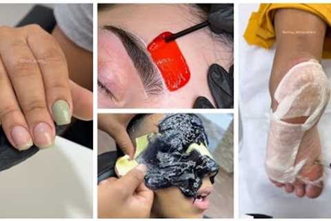 ASMR Eyebrows-Waxing-Manicure, Pedicure