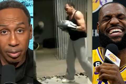 LeBron James clowns Stephen A Smith boxing after he said he'd swing at LeBron 😂