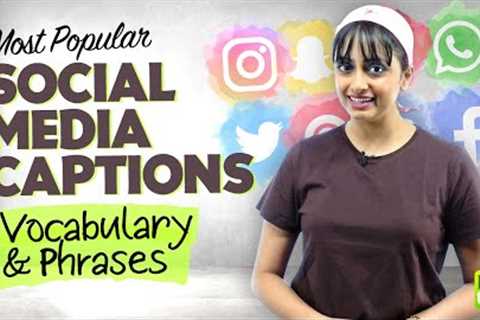 Popular Social Media Captions - English Words &amp; Phrases |  Improve Your English Vocabulary |..