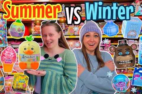 SUMMER😎☀️🍉VS WINTER🥶❄️⛸️MYSTERY TOY SHOPPING CHALLENGE *WITH MY BIGGEST FAN!!*🥳🛒🛍️🫶🏻| Rhia..