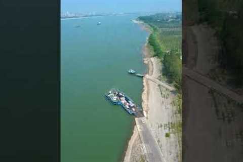 Drone aerial photography The scenic ship on the Yangtze River is here