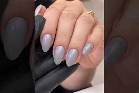 Manicure in grey color