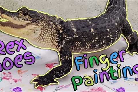 Finger Painting with our Pet Alligator!